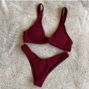 🪞  twist front high cut bikini 2 piece set
